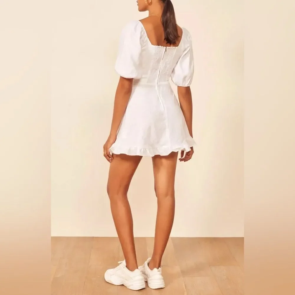 NWT Reformation Seattle Linen Dress in white - Picture 6 of 9